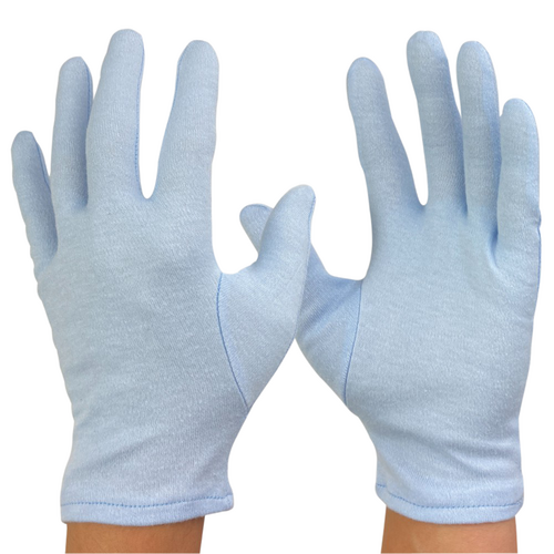綿手袋（ライトブルー）